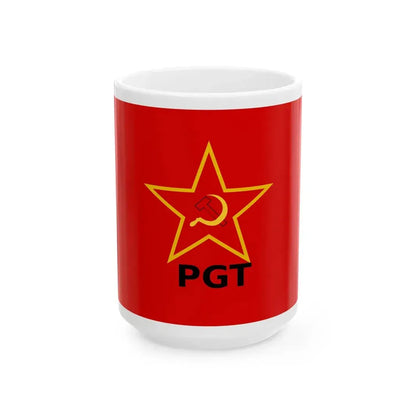 Partido Guatemalteco del Trabajo flag (Guatemala) White Coffee Mug 15oz - Go Mug Yourself