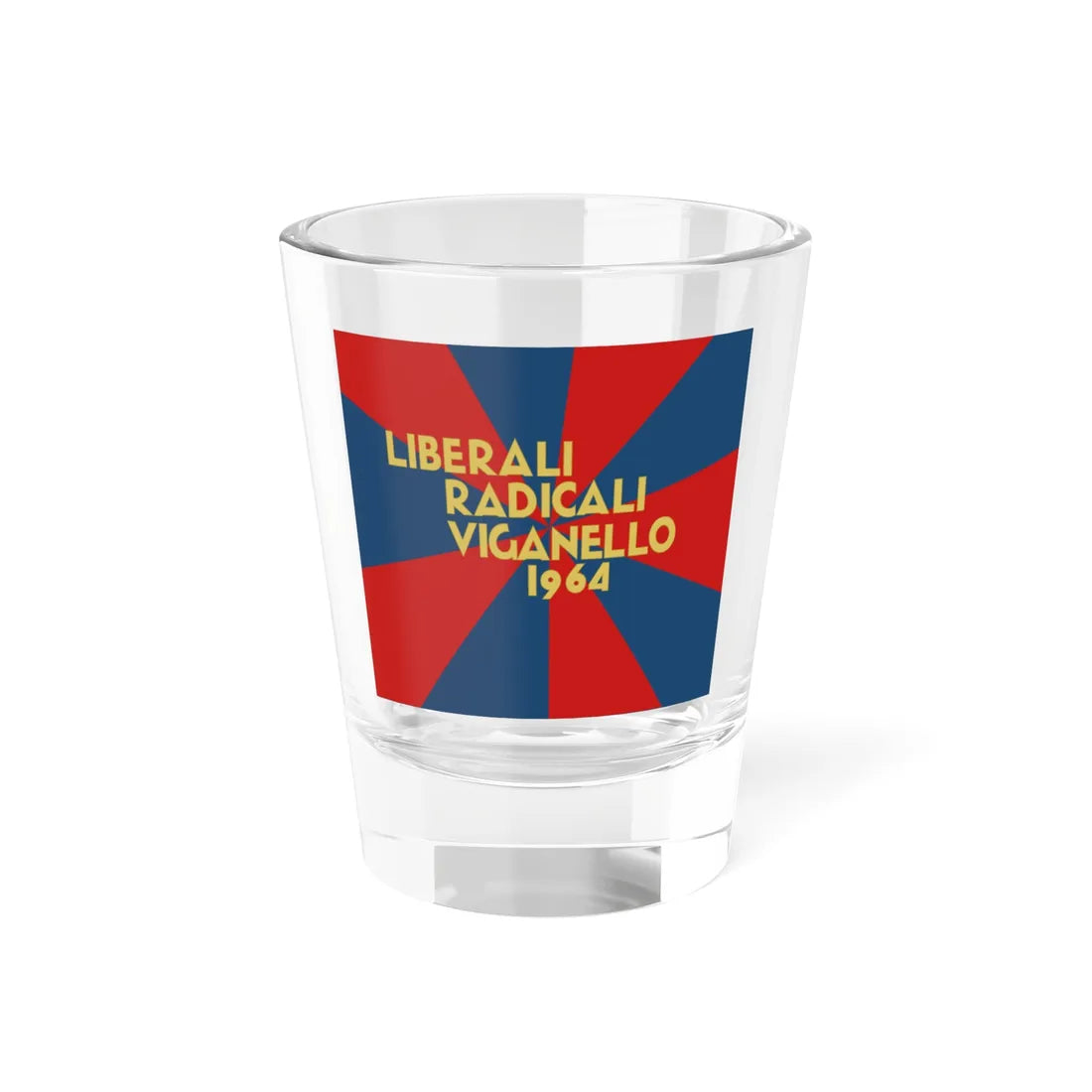 Partito liberale-radicale flag in Viganello 1964 (Switzerland) Shot Glass 1.5oz 1.5oz - Go Mug Yourself