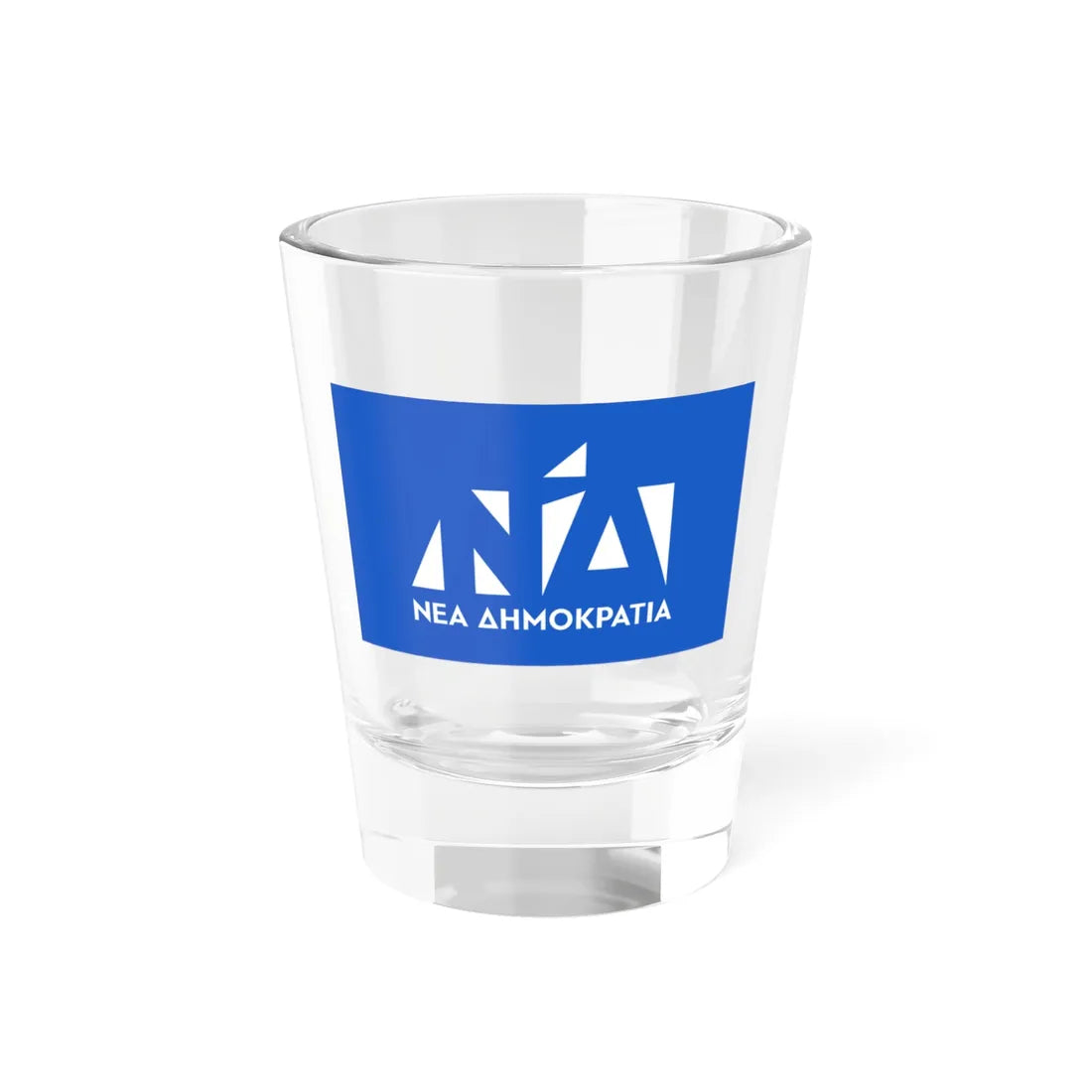Party flag of New Democracy (Greece) Shot Glass 1.5oz 1.5oz - Go Mug Yourself