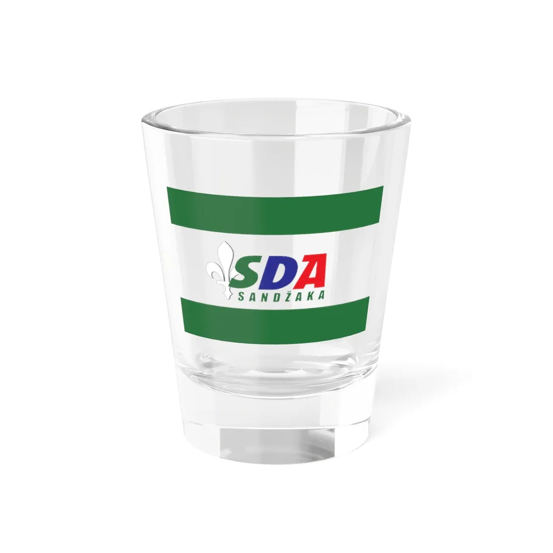 Party of Democratic Action of Sandzak flag (Serbia) Shot Glass 1.5oz 1.5oz - Go Mug Yourself
