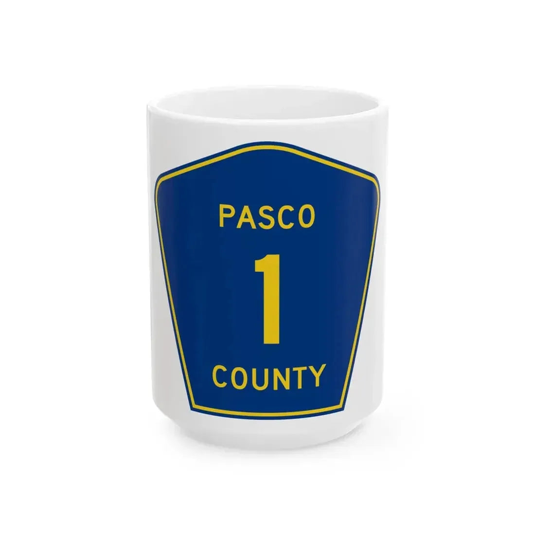Pasco County 1 (Florida) (Road Sign) White Coffee Mug 15oz - Go Mug Yourself