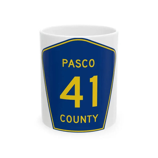 Pasco County 41 (Florida) (Road Sign) White Coffee Mug 11oz - Go Mug Yourself