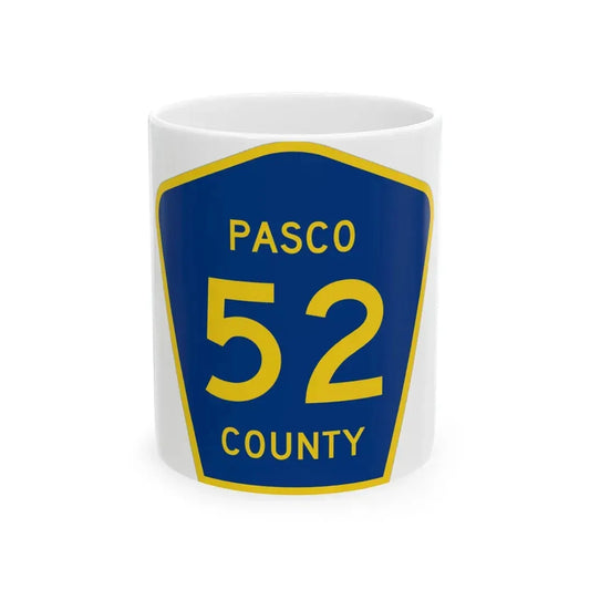 Pasco County 52 (Florida) (Road Sign) White Coffee Mug 11oz - Go Mug Yourself