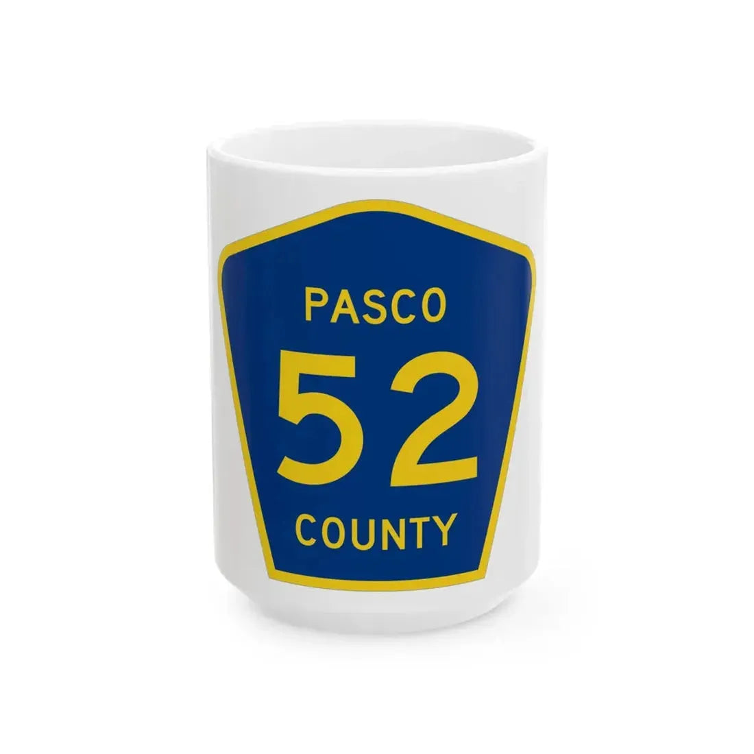 Pasco County 52 (Florida) (Road Sign) White Coffee Mug 15oz - Go Mug Yourself