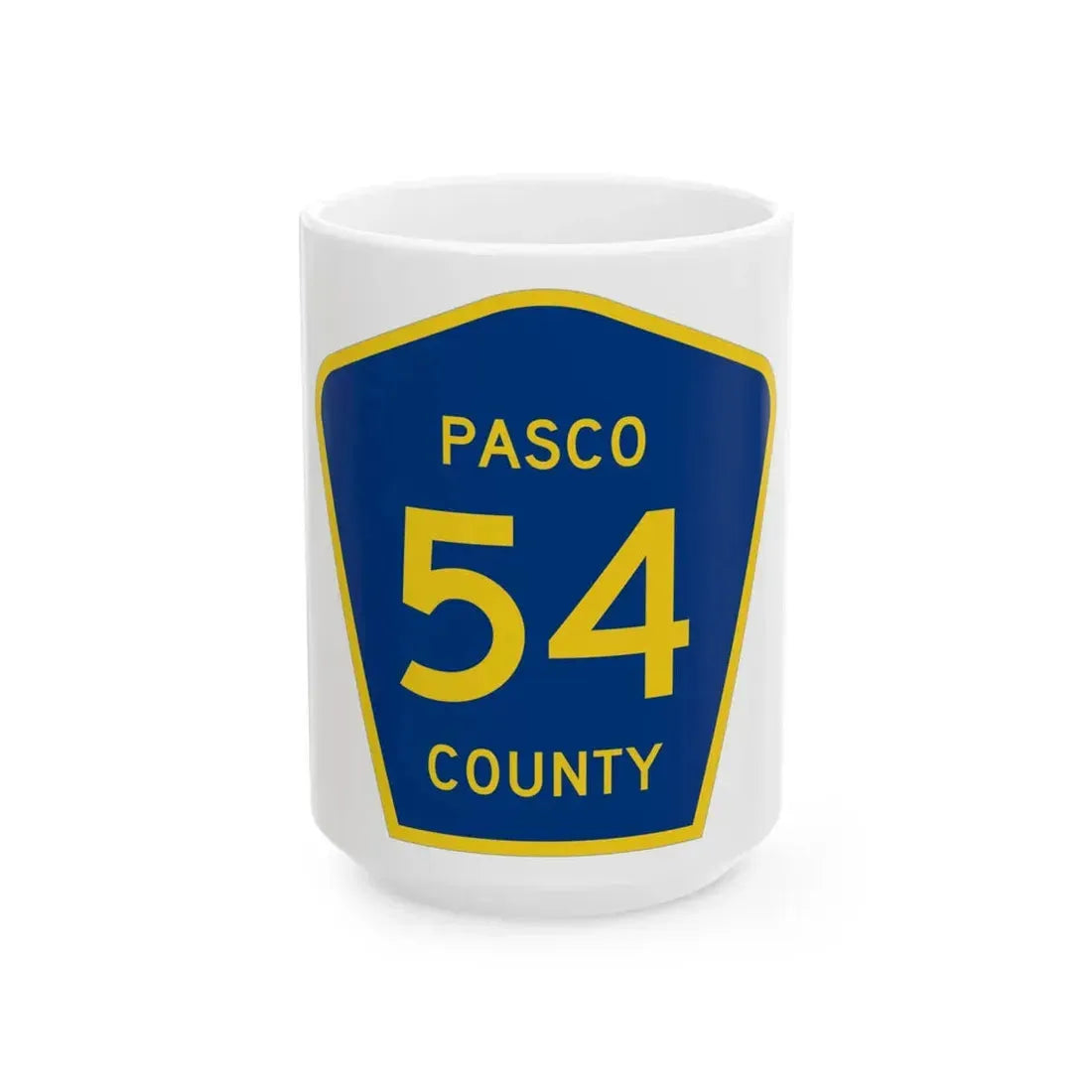 Pasco County 54 (Florida) (Road Sign) White Coffee Mug 15oz - Go Mug Yourself