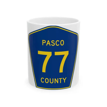 Pasco County 77 (Florida) (Road Sign) White Coffee Mug 11oz - Go Mug Yourself