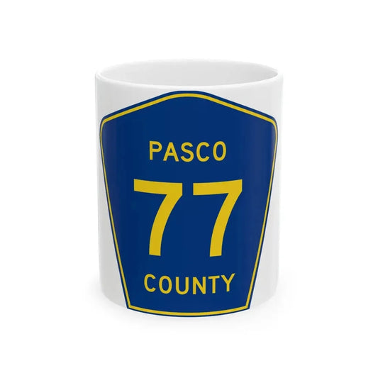 Pasco County 77 (Florida) (Road Sign) White Coffee Mug 11oz - Go Mug Yourself