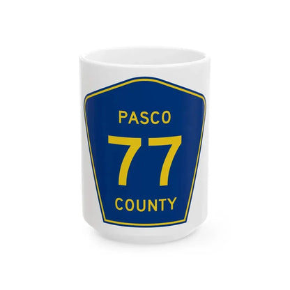 Pasco County 77 (Florida) (Road Sign) White Coffee Mug 15oz - Go Mug Yourself