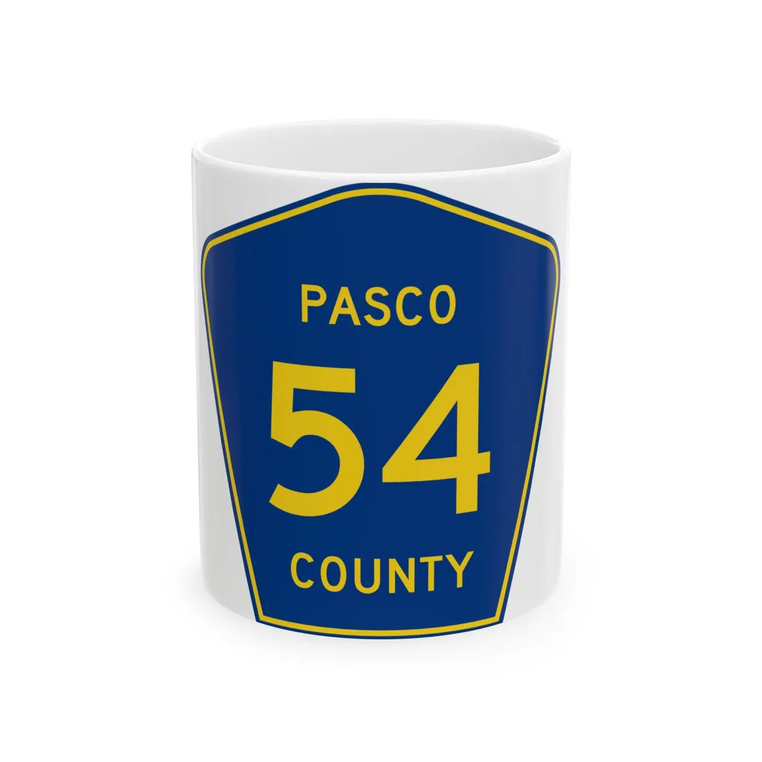 Pasco County Road 54 FL (Florida) (Road Sign) White Coffee Mug 11oz - Go Mug Yourself