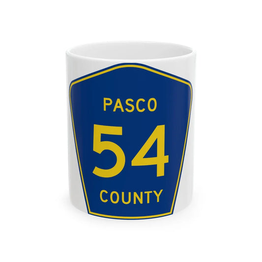 Pasco County Road 54 FL (Florida) (Road Sign) White Coffee Mug 11oz - Go Mug Yourself