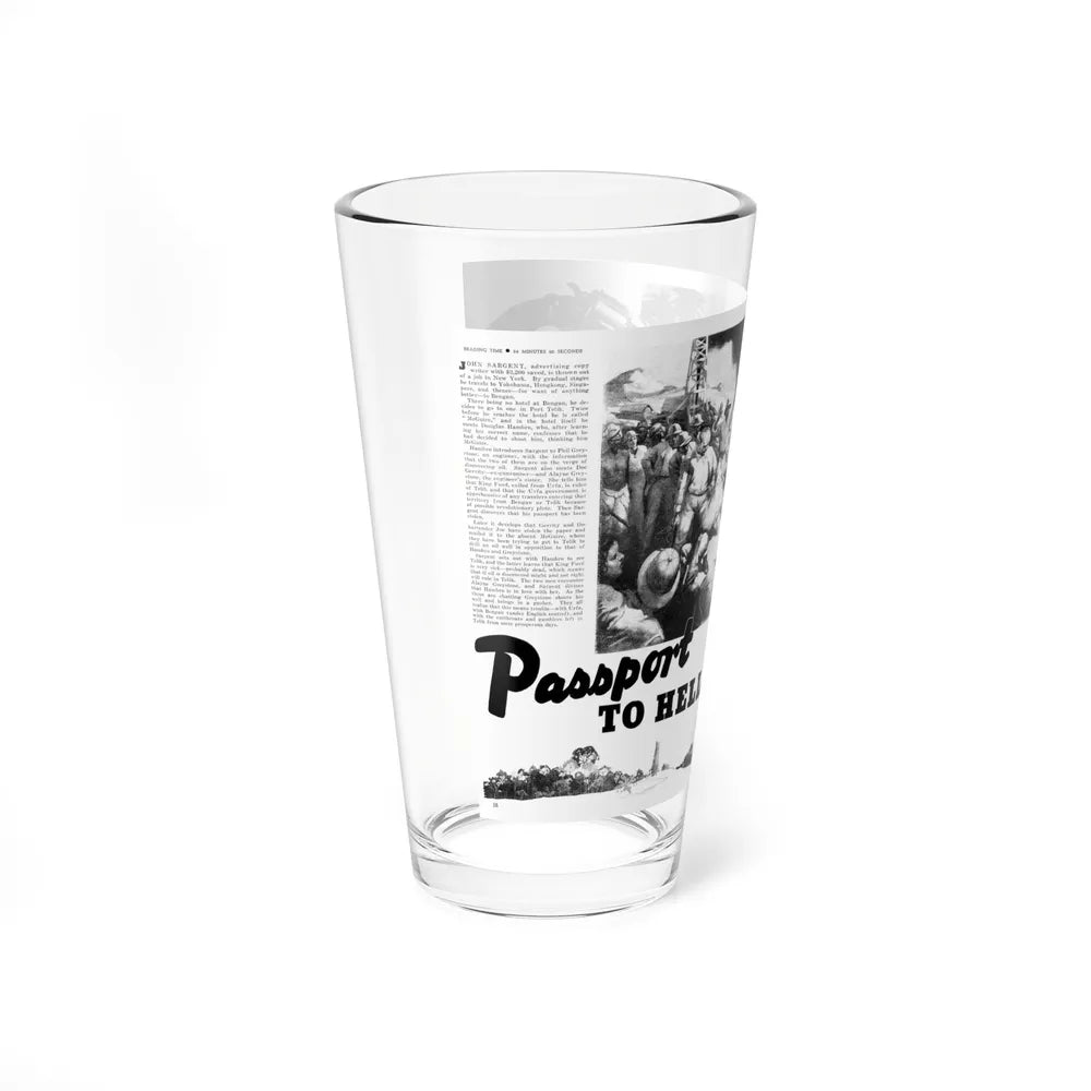 Passport To Hell, Liberty magazine, January 19, 1935 (Magazine Illustration) Pint Glass 16oz-Go Mug Yourself