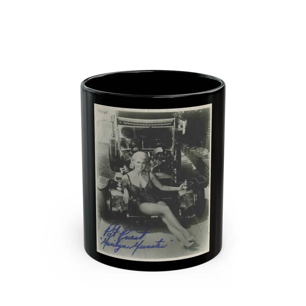 Pat Priest #04 (Vintage Female Icon) Black Coffee Mug-11oz-Go Mug Yourself