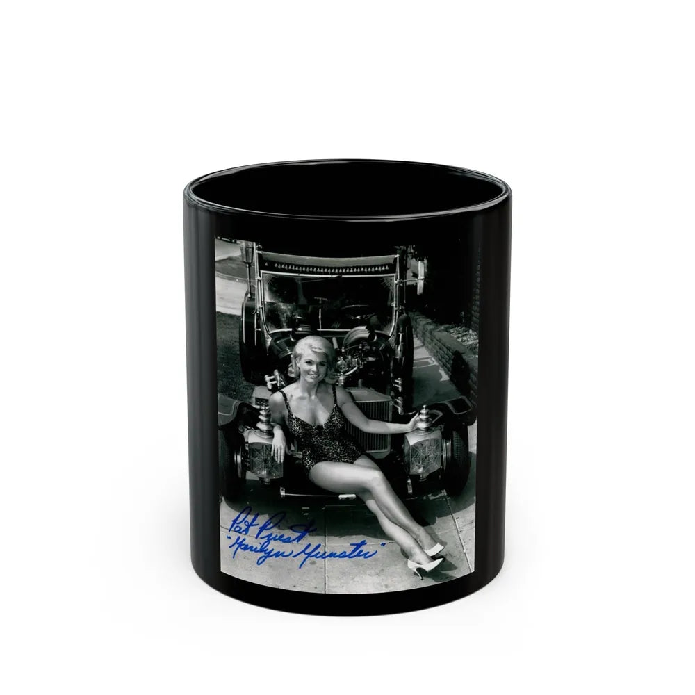 Pat Priest #041 (Vintage Female Icon) Black Coffee Mug-11oz-Go Mug Yourself