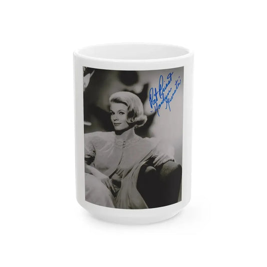 Pat Priest #11 (Vintage Female Icon) White Coffee Mug 15oz - Go Mug Yourself