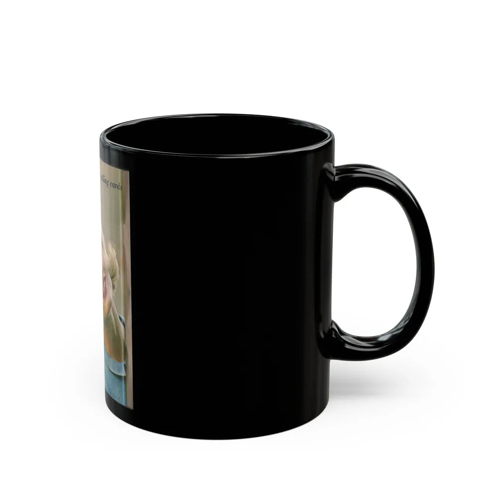 Pat Priest #221 (Vintage Female Icon) Black Coffee Mug-Go Mug Yourself