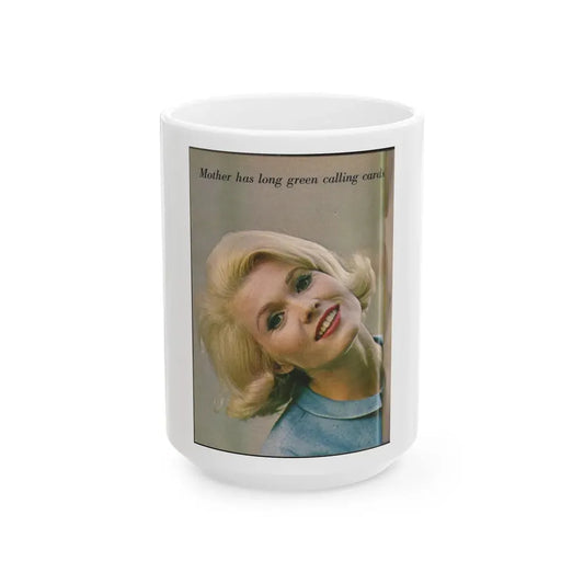 Pat Priest #221 (Vintage Female Icon) White Coffee Mug 15oz - Go Mug Yourself