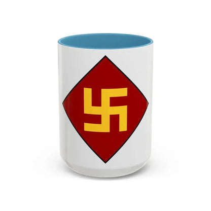 Patch of the 45th Infantry Division 19241939 (U.S. Army) Accent Coffee Mug 15oz Light Blue - Go Mug Yourself