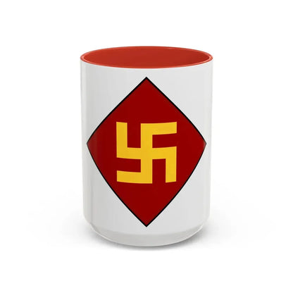 Patch of the 45th Infantry Division 19241939 (U.S. Army) Accent Coffee Mug 15oz Red - Go Mug Yourself