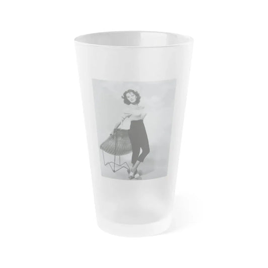 Patricia Medina #108 (Vintage Female Icon) Frosted Pint Glass 16oz 16oz Frosted - Go Mug Yourself