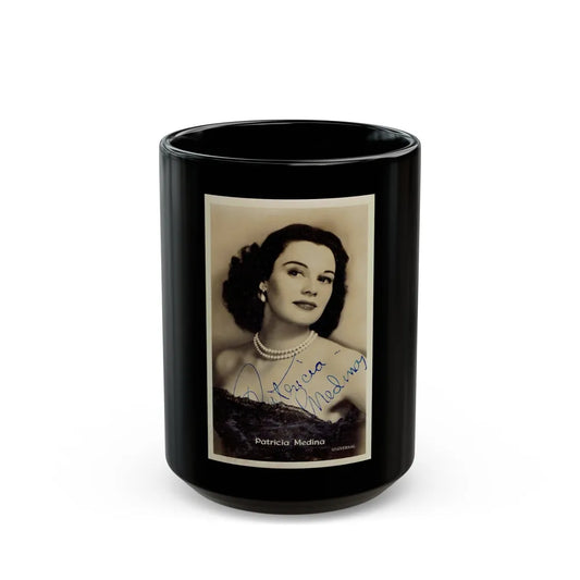 Patricia Medina #110 (Vintage Female Icon) Black Coffee Mug-15oz-Go Mug Yourself