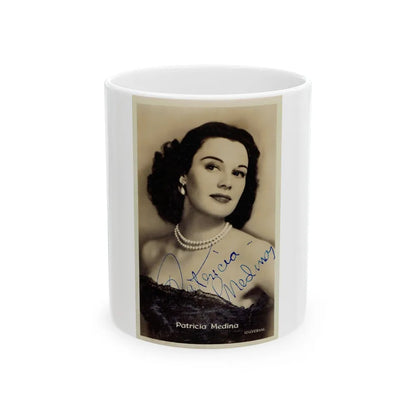 Patricia Medina #110 (Vintage Female Icon) White Coffee Mug-11oz-Go Mug Yourself