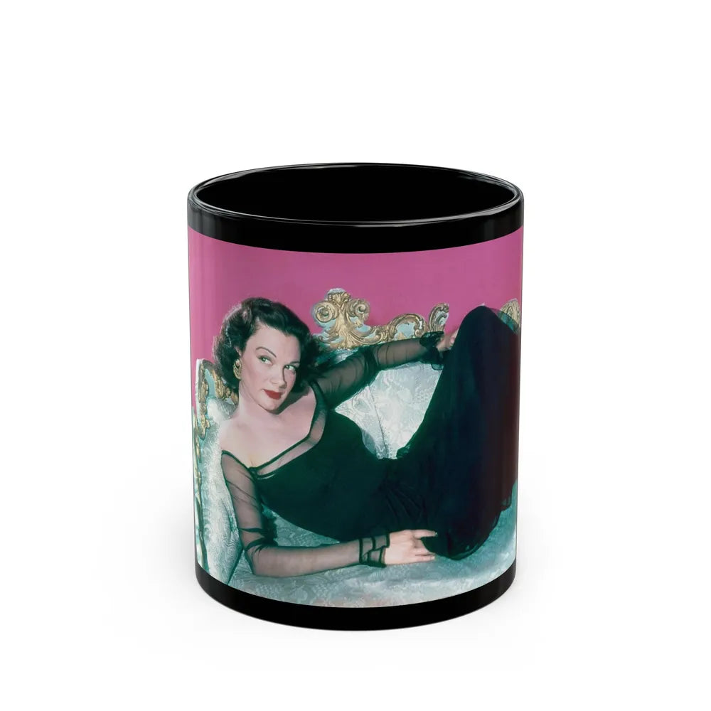 Patricia Medina #114 (Vintage Female Icon) Black Coffee Mug-11oz-Go Mug Yourself