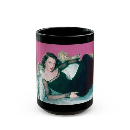 Patricia Medina #114 (Vintage Female Icon) Black Coffee Mug-15oz-Go Mug Yourself