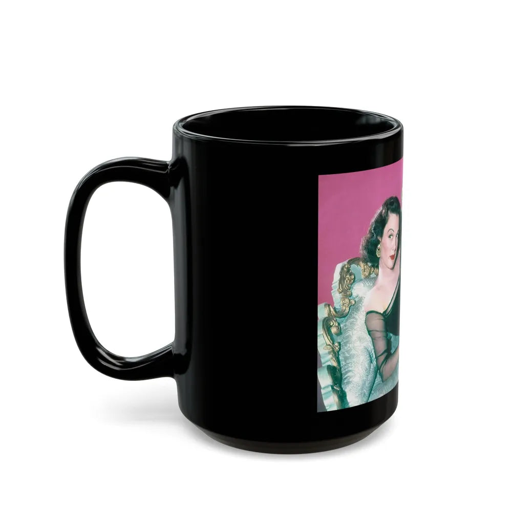 Patricia Medina #114 (Vintage Female Icon) Black Coffee Mug-Go Mug Yourself