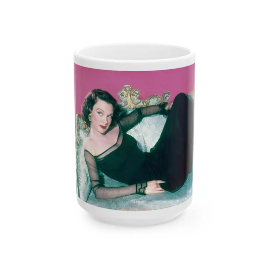 Patricia Medina #114 (Vintage Female Icon) White Coffee Mug-15oz-Go Mug Yourself