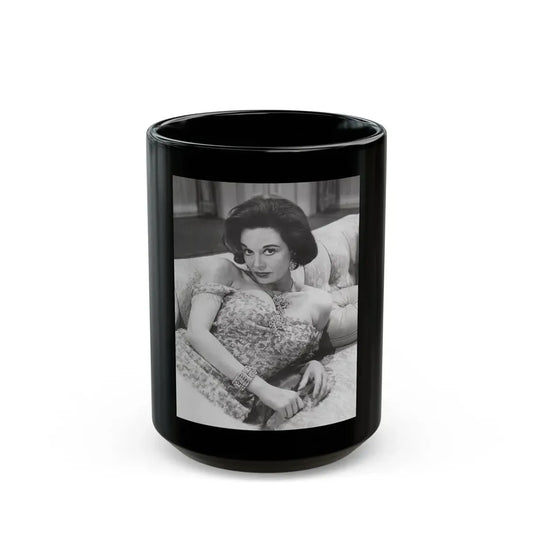 Patricia Medina #119 (Vintage Female Icon) Black Coffee Mug 15oz - Go Mug Yourself
