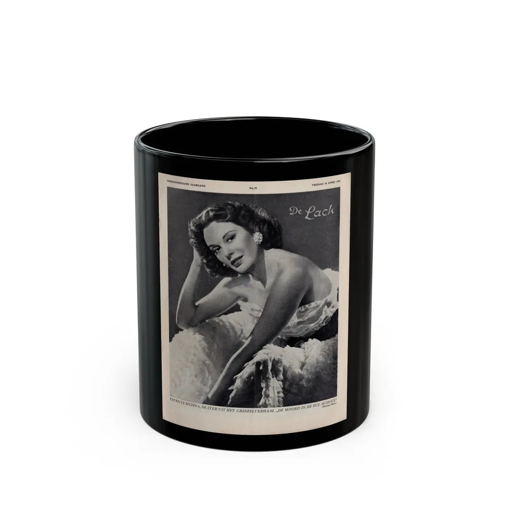 Patricia Medina #128 - (Vintage Female Icon) Black Coffee Mug-11oz-Go Mug Yourself