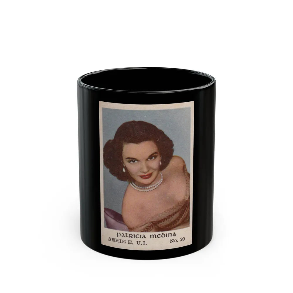 Patricia Medina #46 (Vintage Female Icon) Black Coffee Mug-11oz-Go Mug Yourself