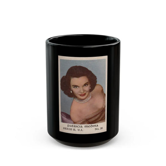 Patricia Medina #46 (Vintage Female Icon) Black Coffee Mug-15oz-Go Mug Yourself