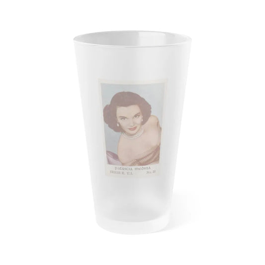 Patricia Medina #46 (Vintage Female Icon) Frosted Pint Glass 16oz-16oz-Frosted-Go Mug Yourself