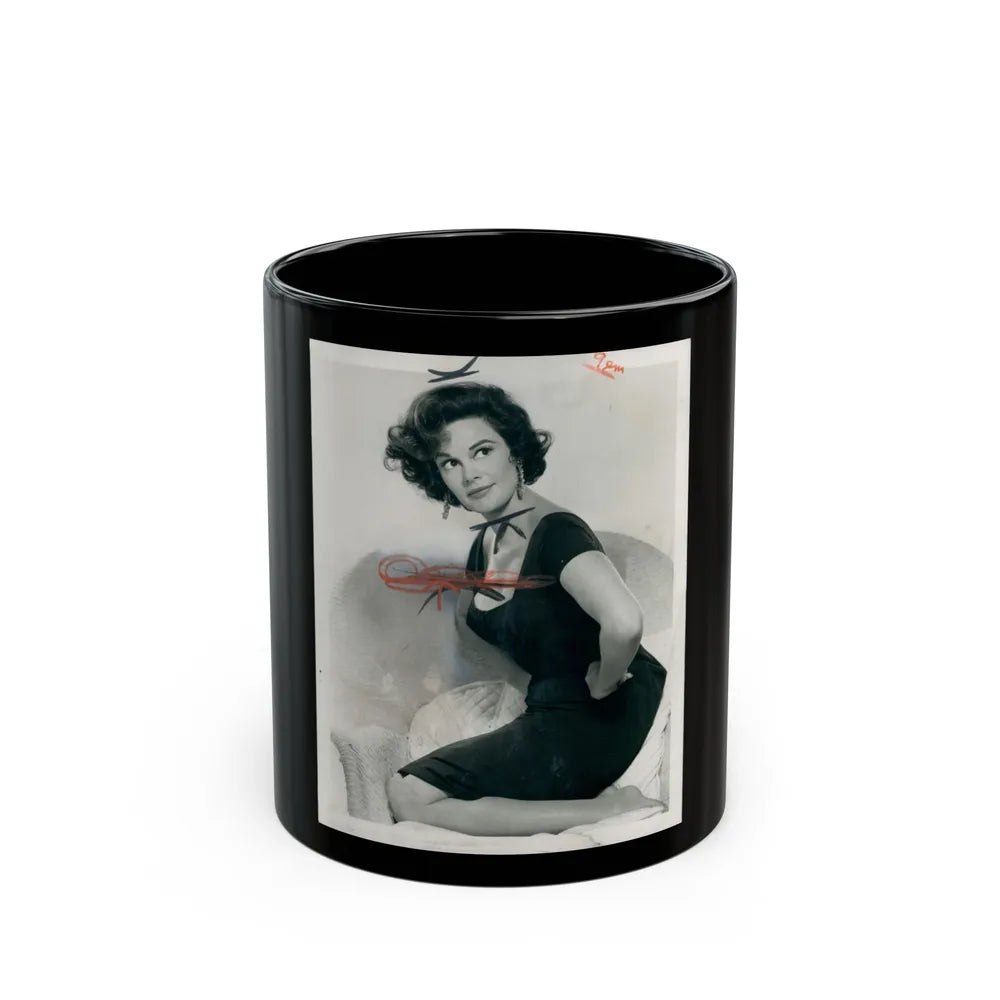 Patricia Medina #51 (Vintage Female Icon) Black Coffee Mug-11oz-Go Mug Yourself