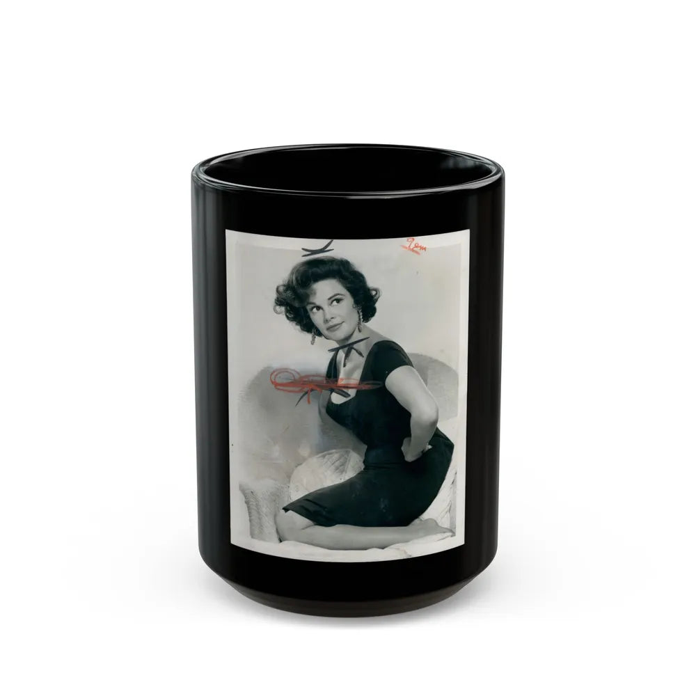 Patricia Medina #51 (Vintage Female Icon) Black Coffee Mug-15oz-Go Mug Yourself