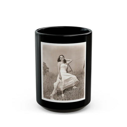 Patricia Medina #77 (Vintage Female Icon) Black Coffee Mug-15oz-Go Mug Yourself