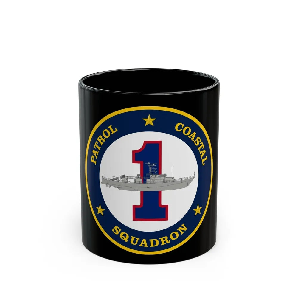 Patrol Coastal Squadron ONE (U.S. Navy) Black Coffee Mug-11oz-Go Mug Yourself