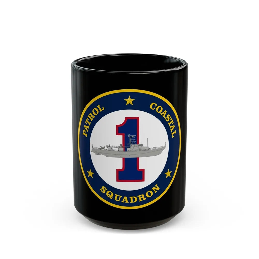 Patrol Coastal Squadron ONE (U.S. Navy) Black Coffee Mug-15oz-Go Mug Yourself