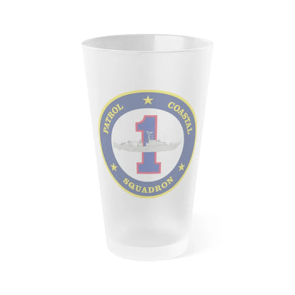 Patrol Coastal Squadron ONE (U.S. Navy) Frosted Pint Glass 16oz-Go Mug Yourself