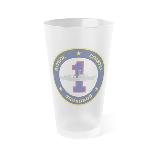 Patrol Coastal Squadron ONE (U.S. Navy) Frosted Pint Glass 16oz-Go Mug Yourself