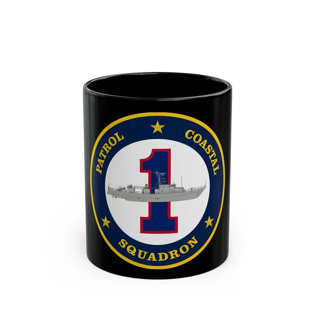 Patrol Coastal Squadron ONE (U.S. Navy) Black Coffee Mug 11oz - Go Mug Yourself