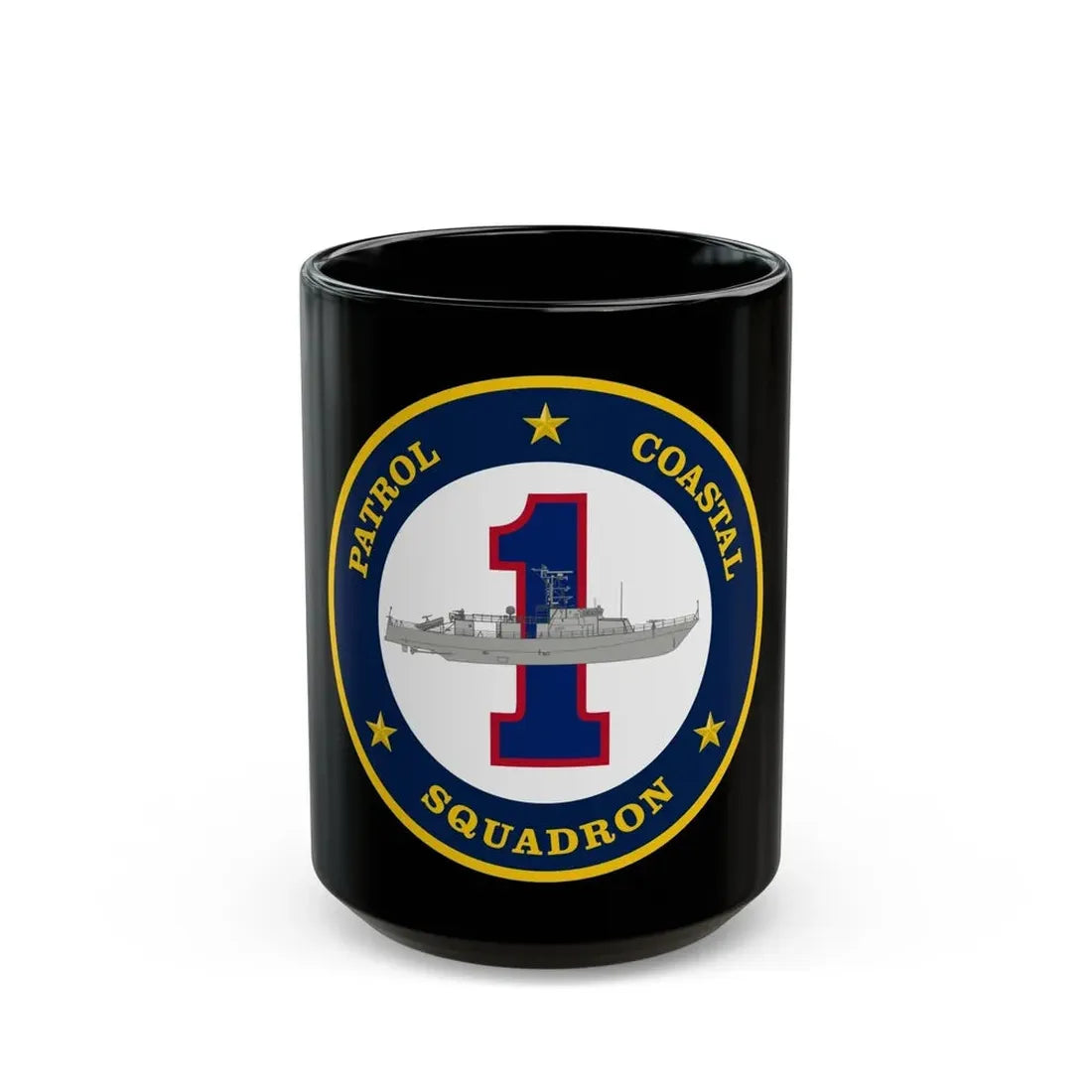 Patrol Coastal Squadron ONE (U.S. Navy) Black Coffee Mug 15oz - Go Mug Yourself