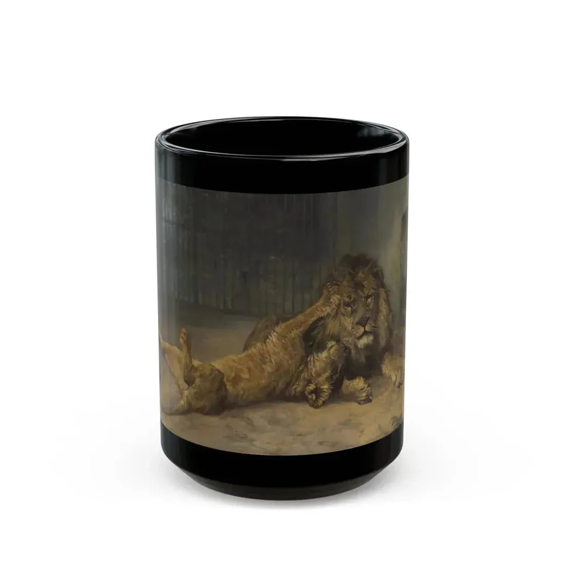 Paul Friedrich Meyerheim (1842-1915) Unwanted Affection - Black Coffee Mug 15oz - Go Mug Yourself