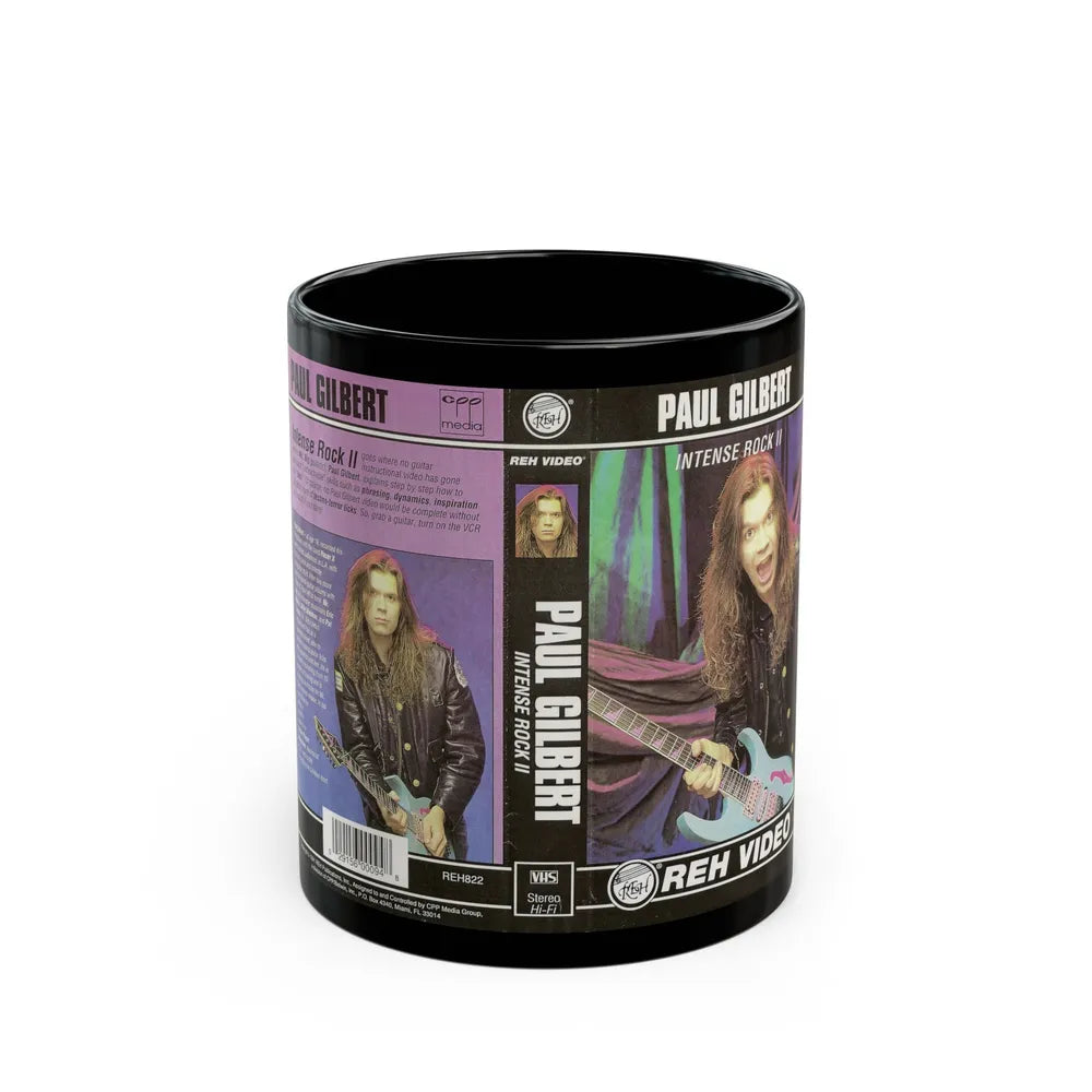 PAUL GILBERT INTENSE ROCK 2 (VHS COVER) - Black Coffee Mug-11oz-Go Mug Yourself