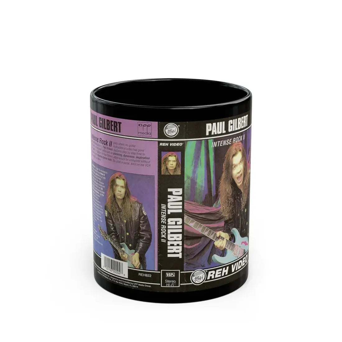 PAUL GILBERT INTENSE ROCK 2 (VHS COVER) - Black Coffee Mug 11oz - Go Mug Yourself