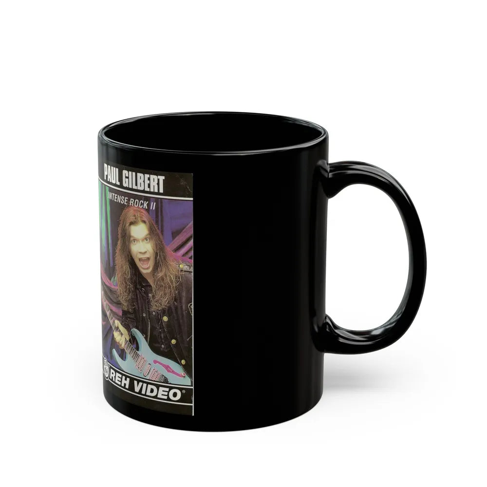 PAUL GILBERT INTENSE ROCK 2 (VHS COVER) - Black Coffee Mug-Go Mug Yourself