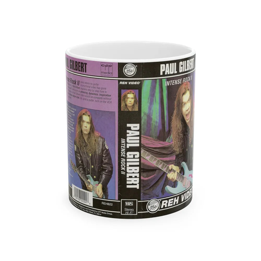 PAUL GILBERT INTENSE ROCK 2 (VHS COVER) - White Coffee Mug-11oz-Go Mug Yourself