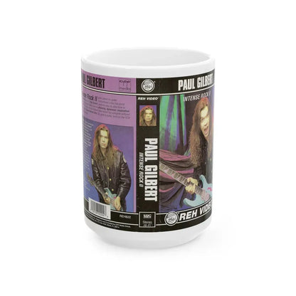 PAUL GILBERT INTENSE ROCK 2 (VHS COVER) - White Coffee Mug 15oz - Go Mug Yourself