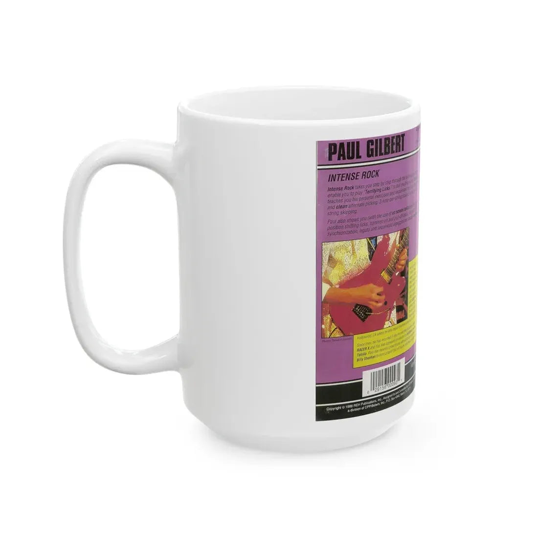 PAUL GILBERT INTENSE ROCK SEQUENCES AND TECHNIQUES (VHS COVER) - White Coffee Mug - Go Mug Yourself